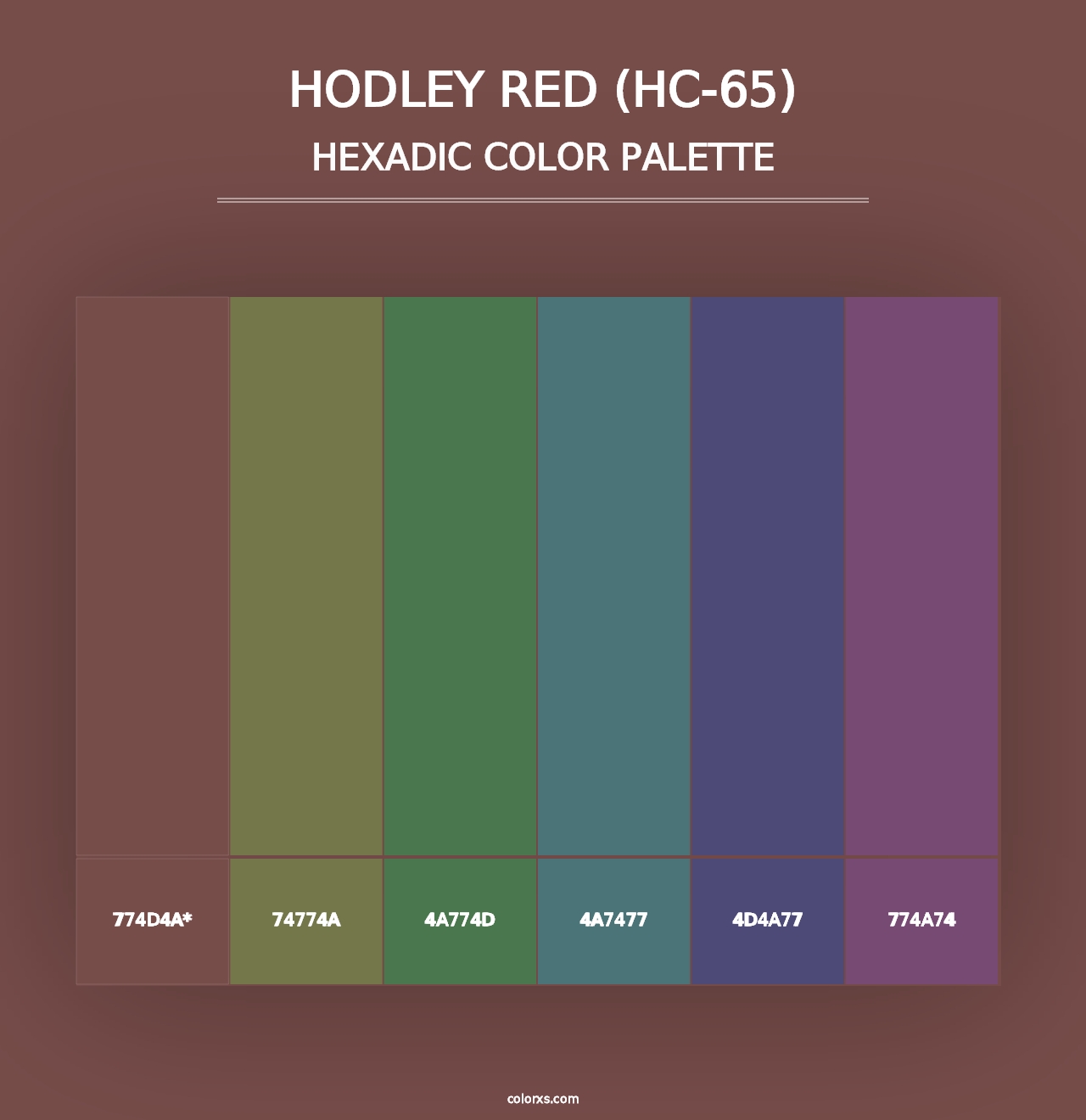 Hodley Red (HC-65) - Hexadic Color Palette