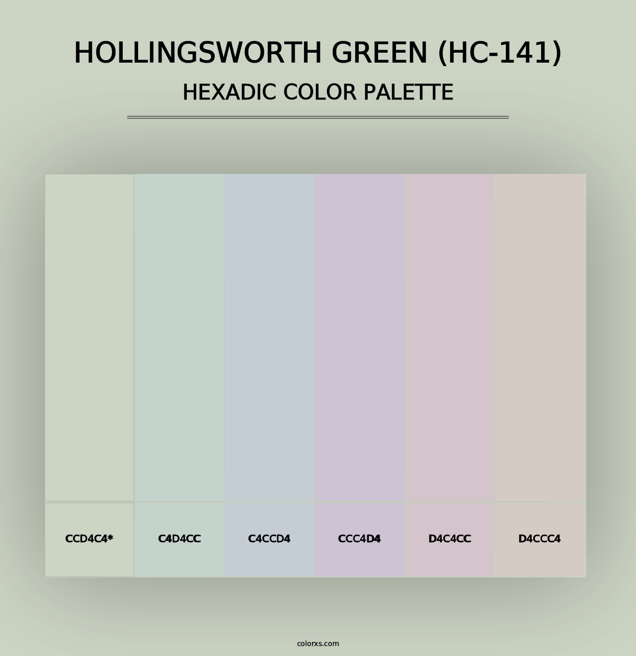 Hollingsworth Green (HC-141) - Hexadic Color Palette