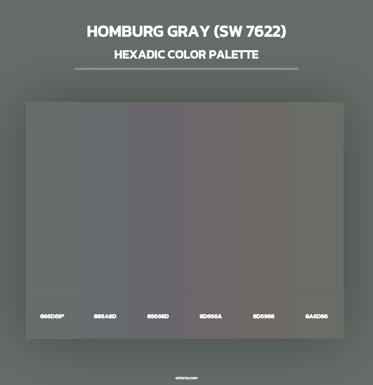 Homburg Gray (SW 7622) - Hexadic Color Palette