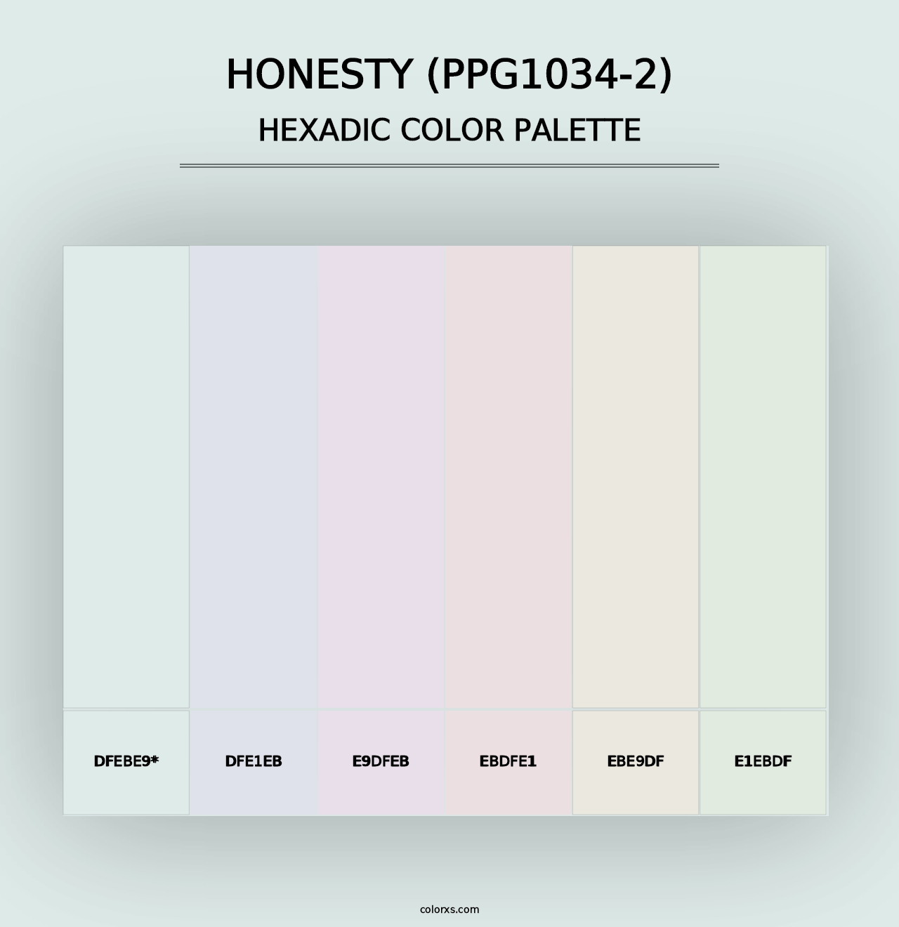 Honesty (PPG1034-2) - Hexadic Color Palette