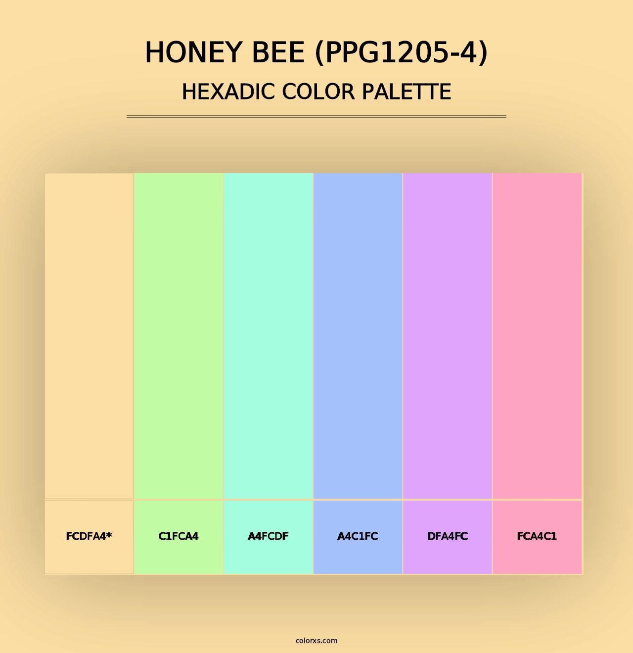 Honey Bee (PPG1205-4) - Hexadic Color Palette