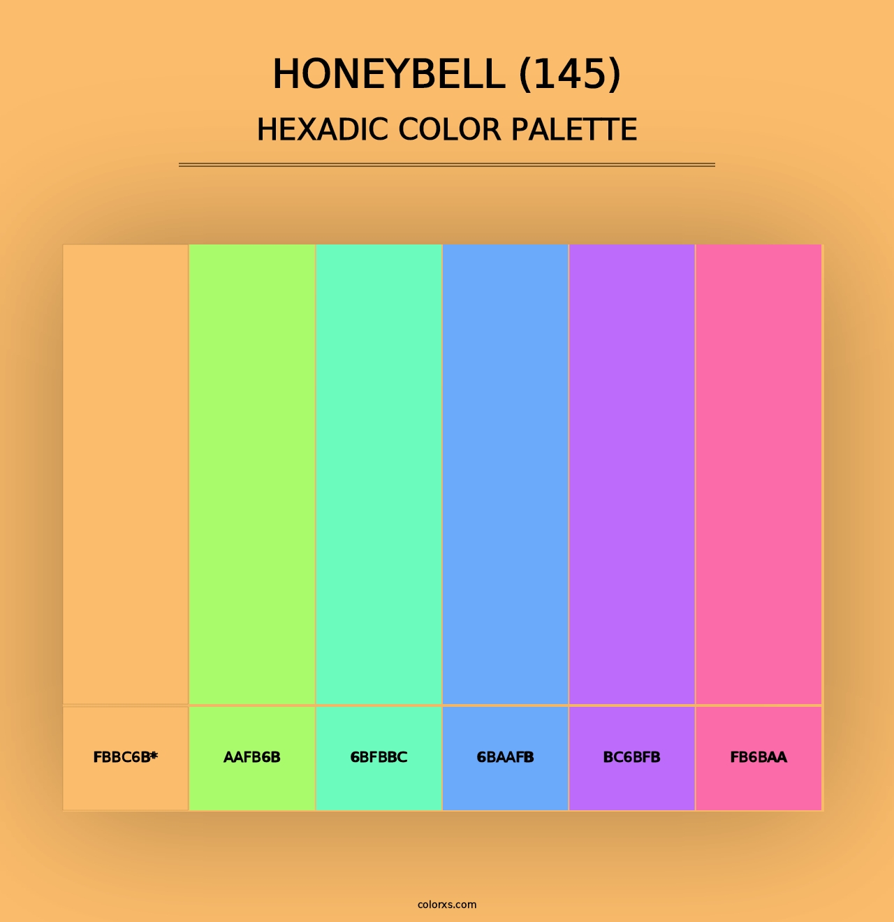 Honeybell (145) - Hexadic Color Palette