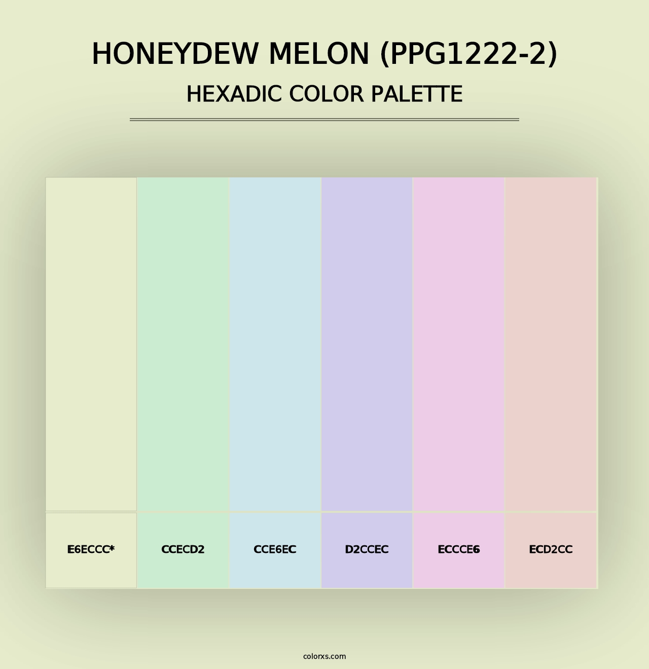 Honeydew Melon (PPG1222-2) - Hexadic Color Palette