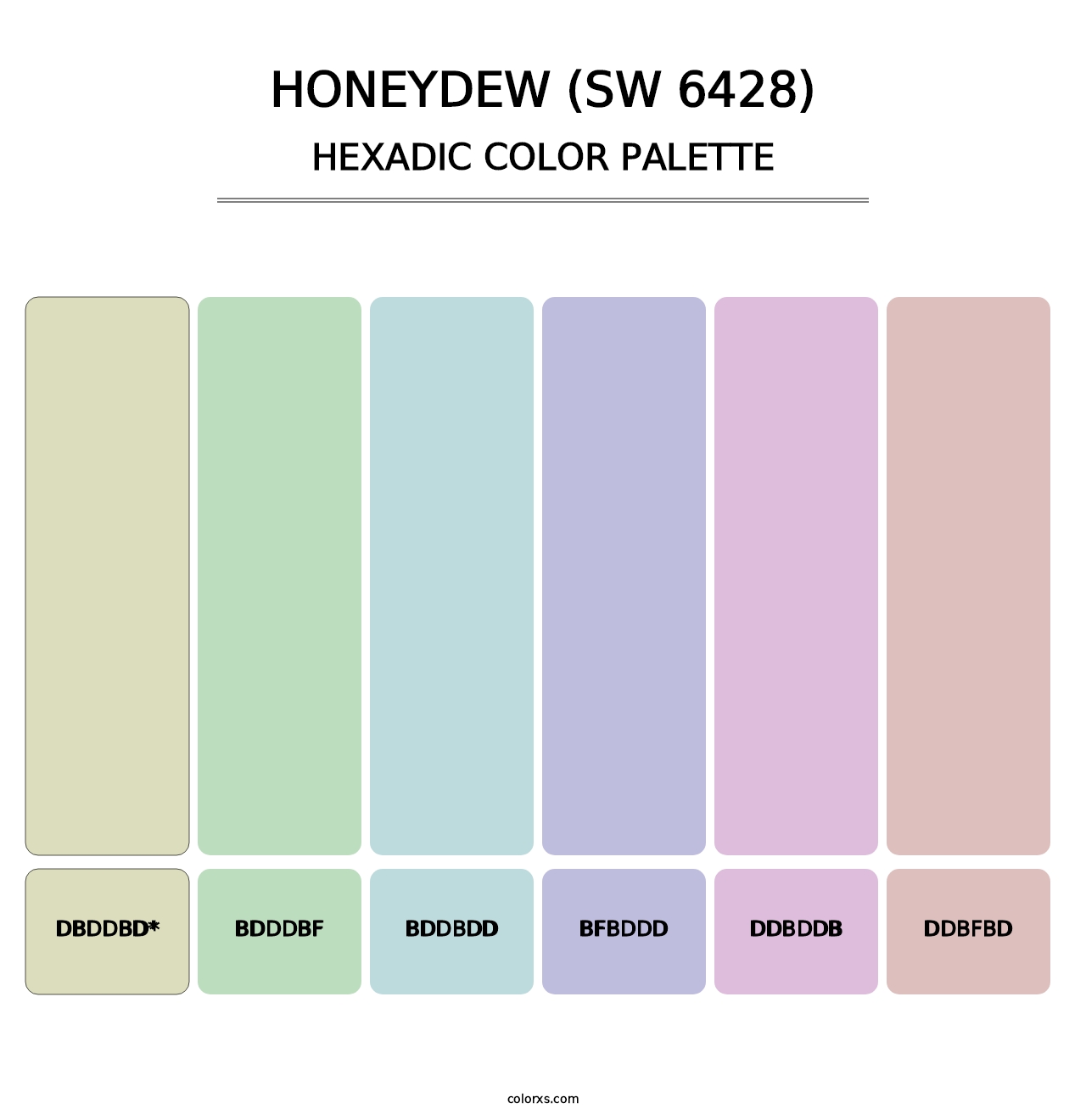 Honeydew (SW 6428) - Hexadic Color Palette