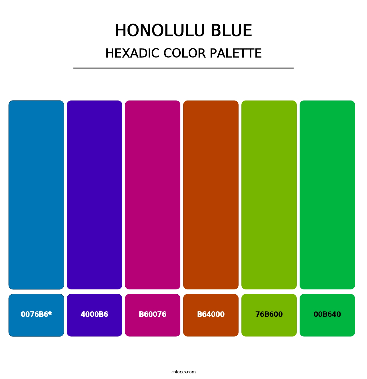 Honolulu Blue - Hexadic Color Palette