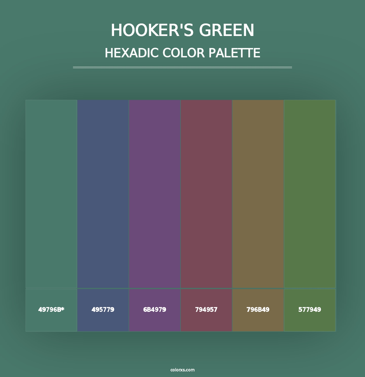 Hooker's Green - Hexadic Color Palette