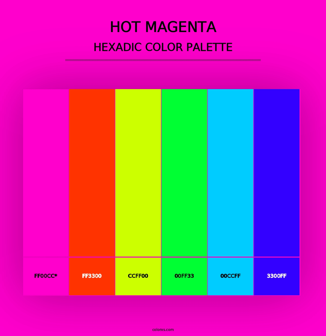 Hot Magenta - Hexadic Color Palette