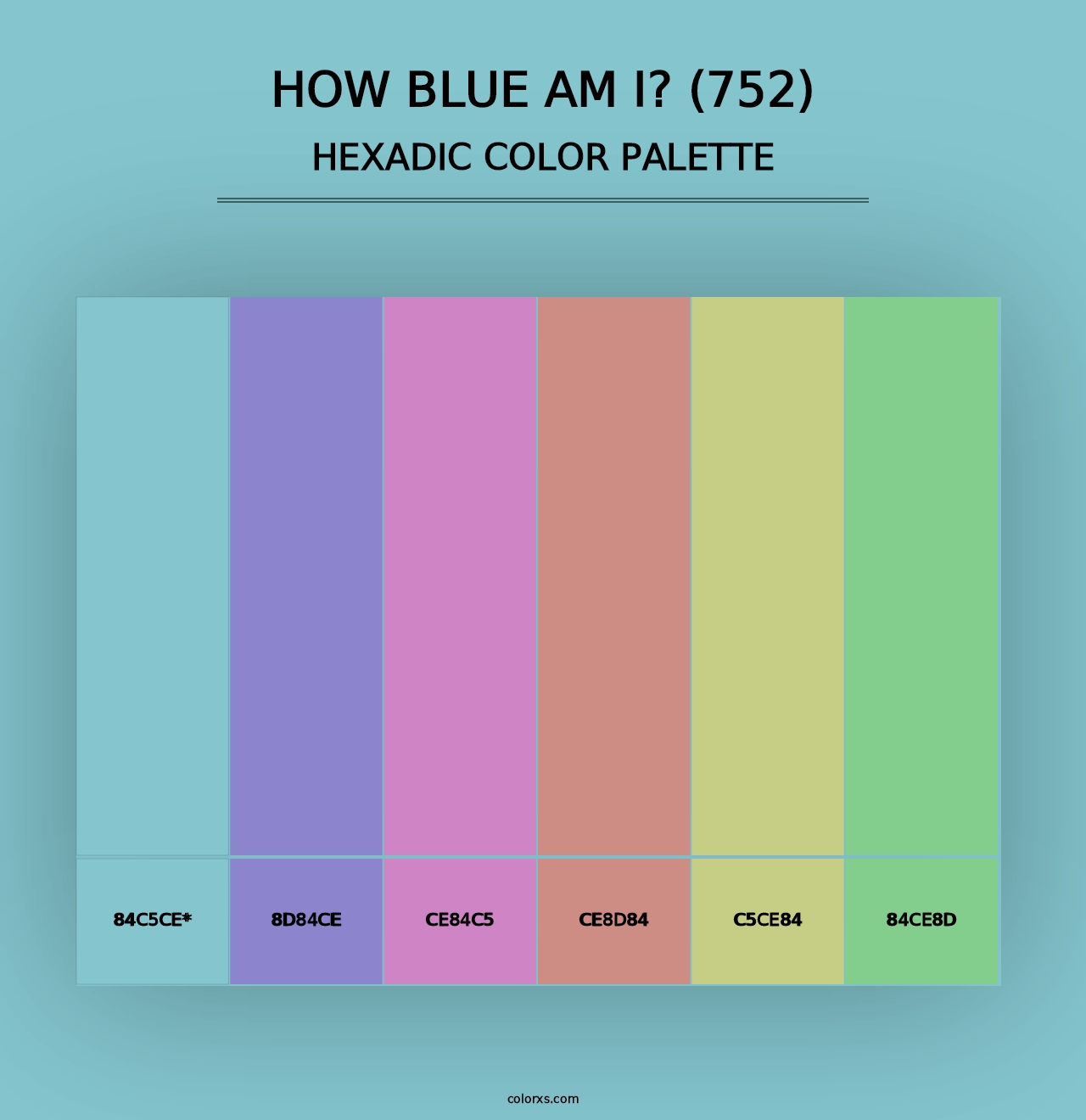 How Blue Am I? (752) - Hexadic Color Palette