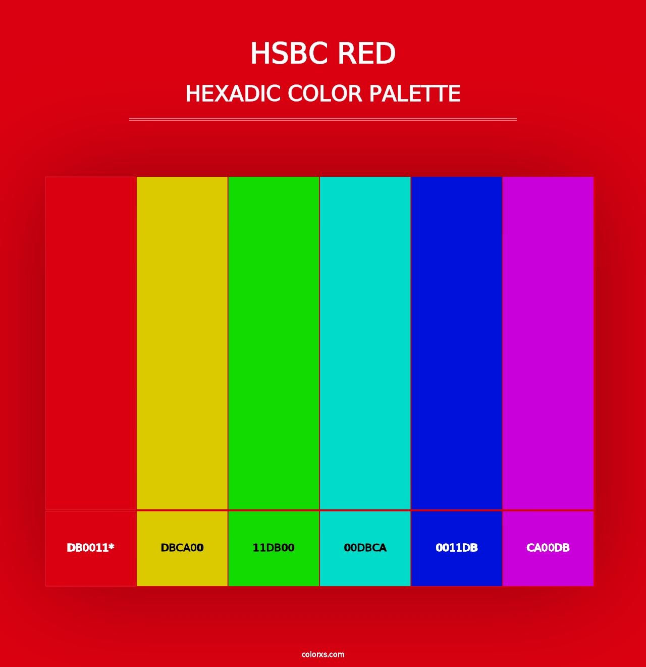 HSBC Red - Hexadic Color Palette