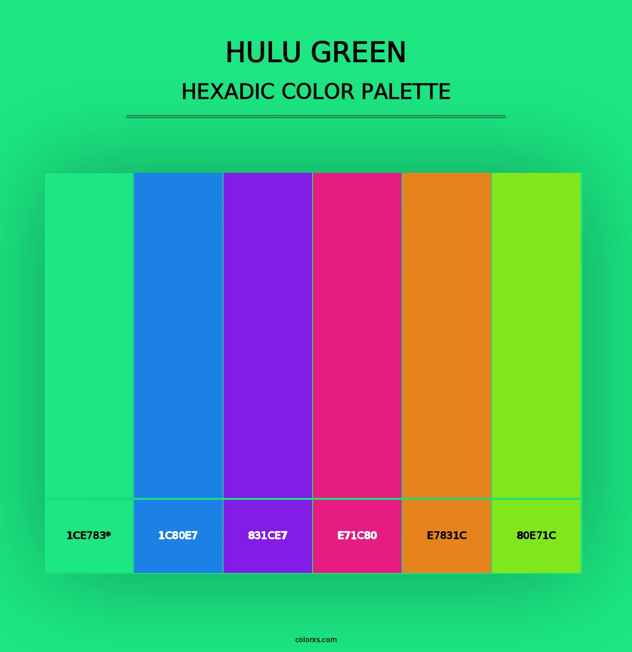 Hulu Green - Hexadic Color Palette