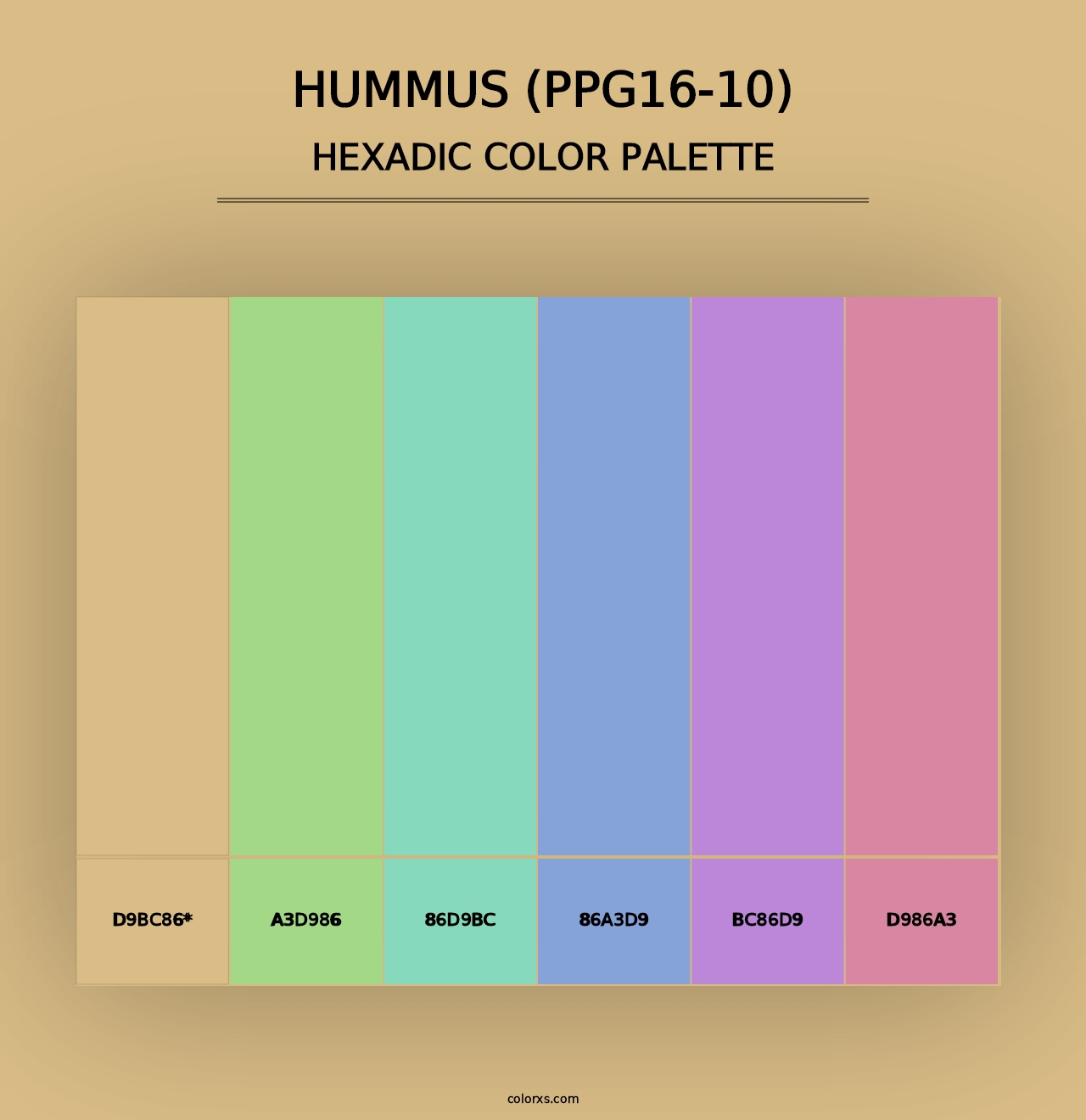 Hummus (PPG16-10) - Hexadic Color Palette