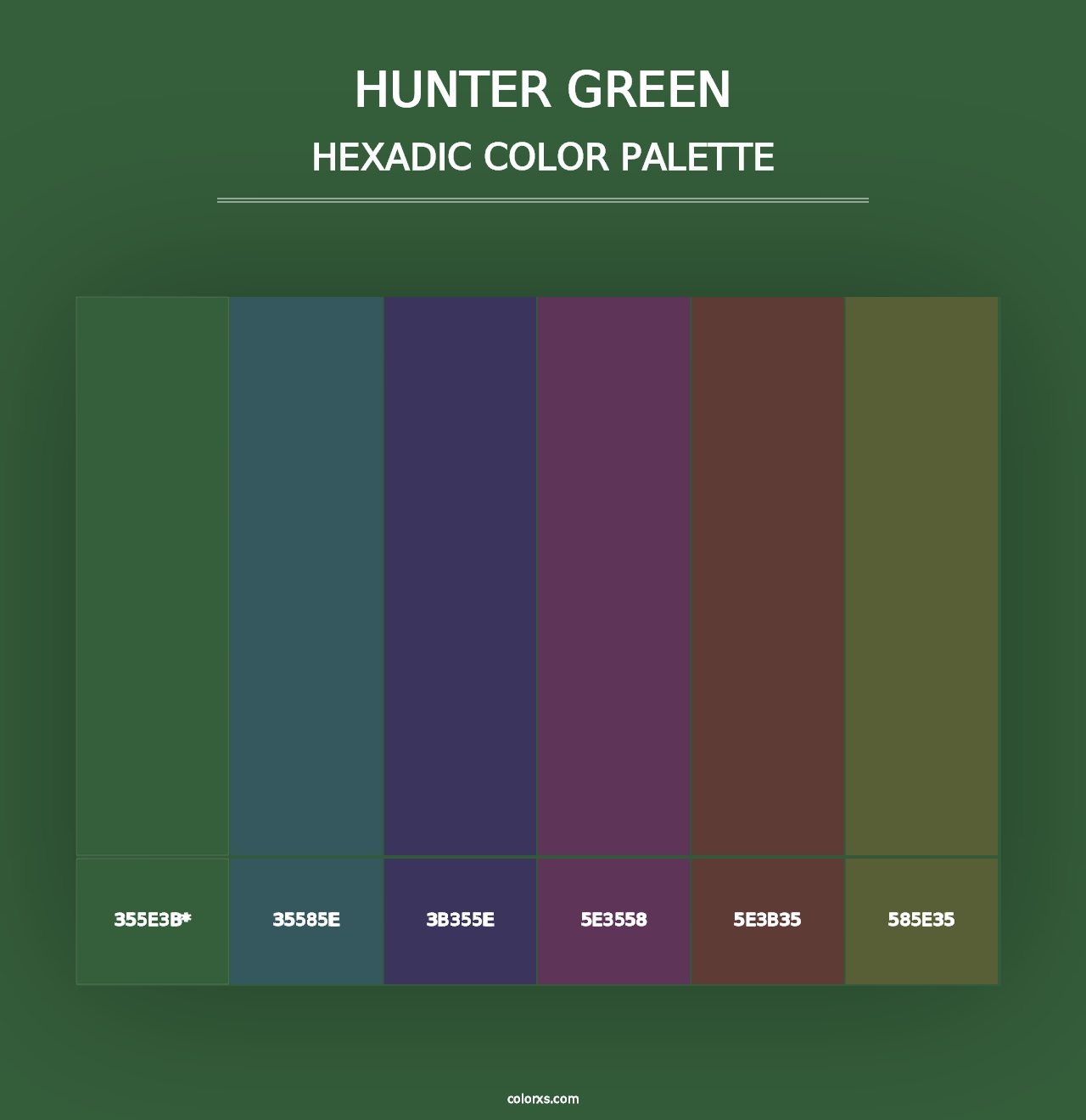 Hunter Green - Hexadic Color Palette