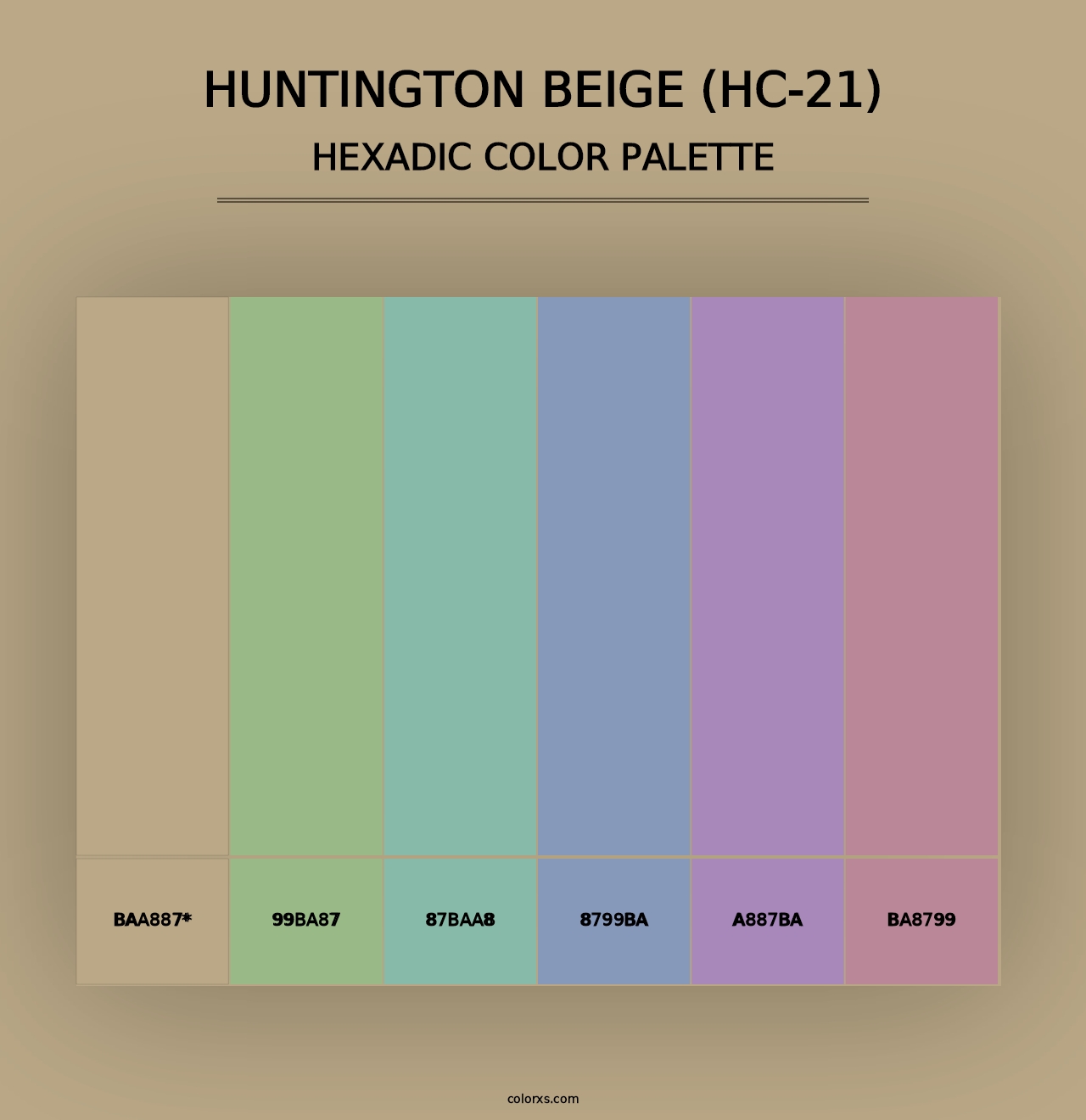 Huntington Beige (HC-21) - Hexadic Color Palette