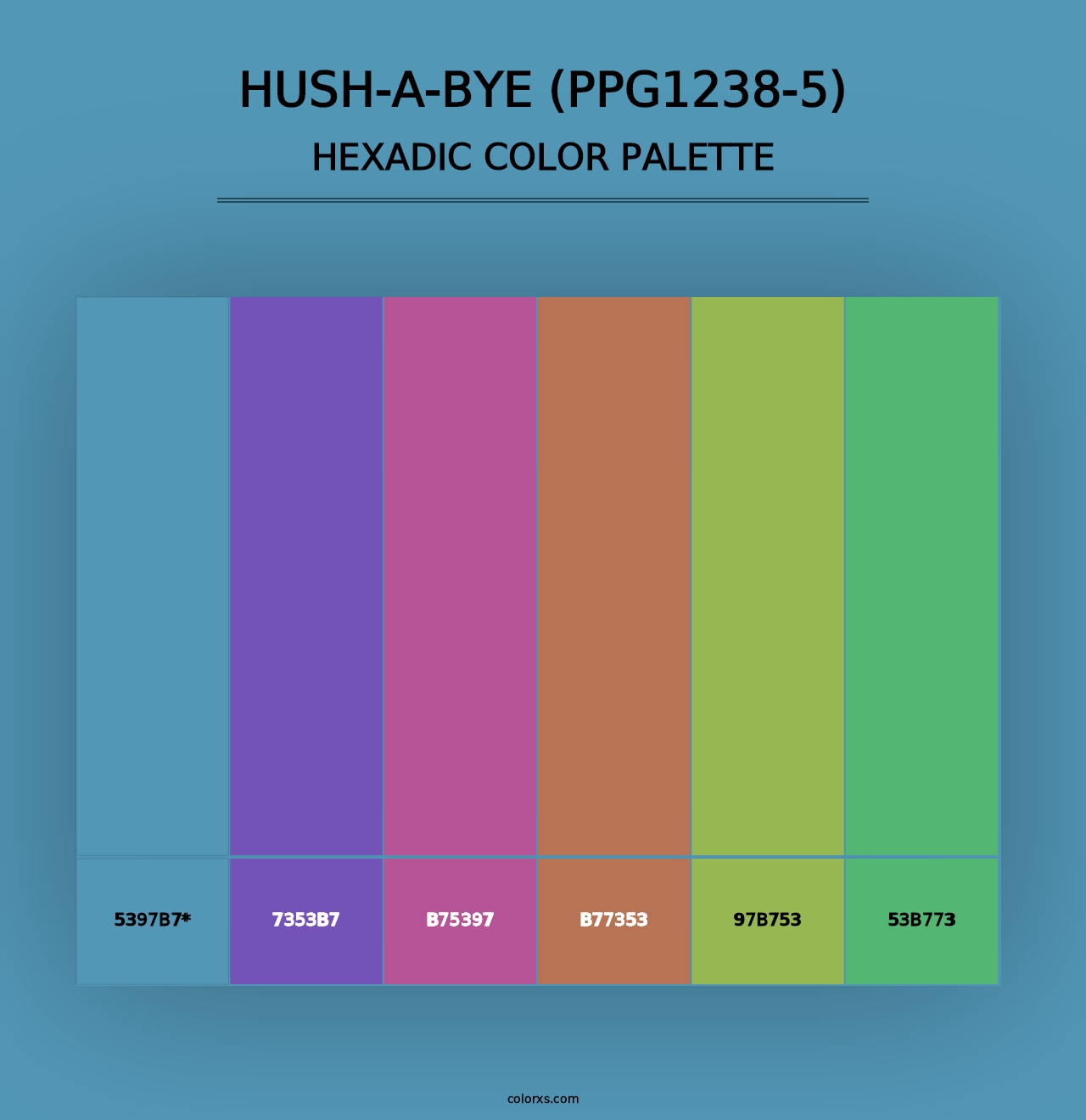 Hush-A-Bye (PPG1238-5) - Hexadic Color Palette