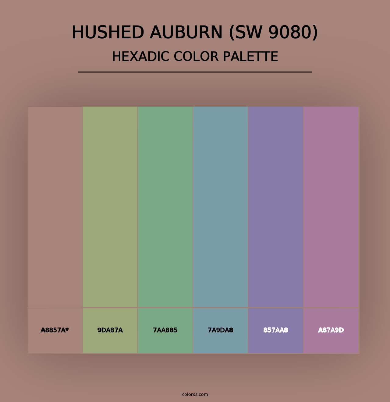 Hushed Auburn (SW 9080) - Hexadic Color Palette