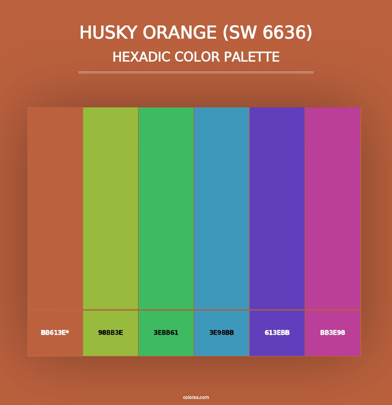 Husky Orange (SW 6636) - Hexadic Color Palette