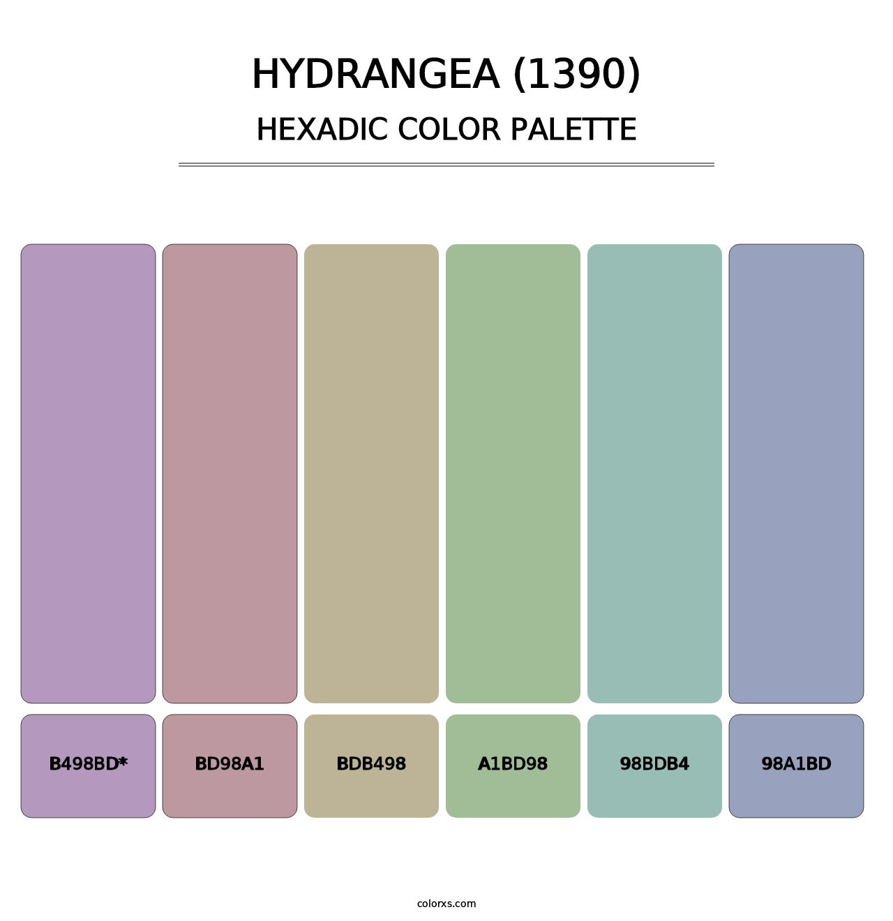 Hydrangea (1390) - Hexadic Color Palette