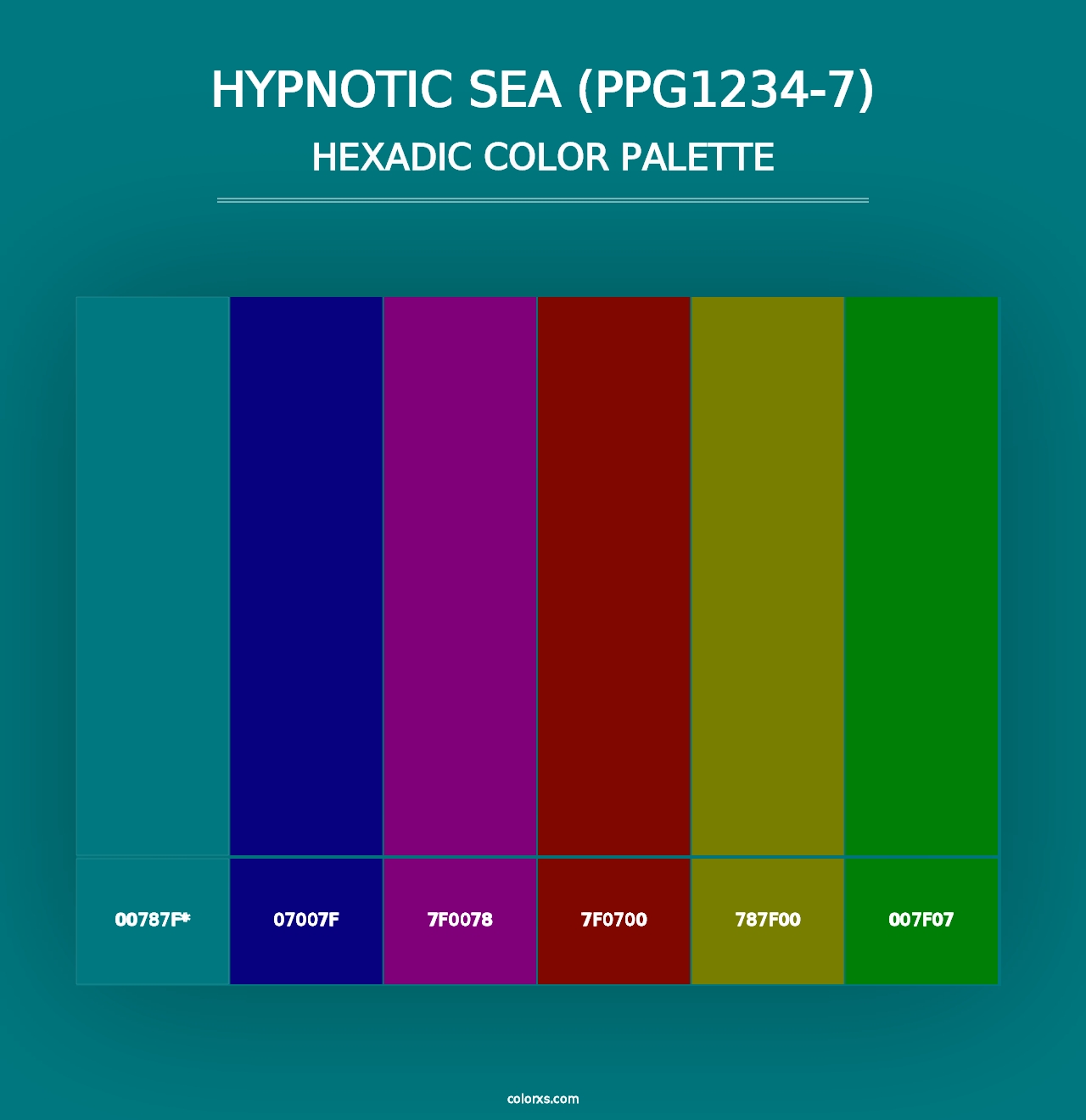 Hypnotic Sea (PPG1234-7) - Hexadic Color Palette