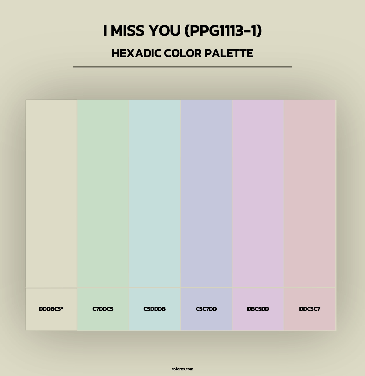 I Miss You (PPG1113-1) - Hexadic Color Palette