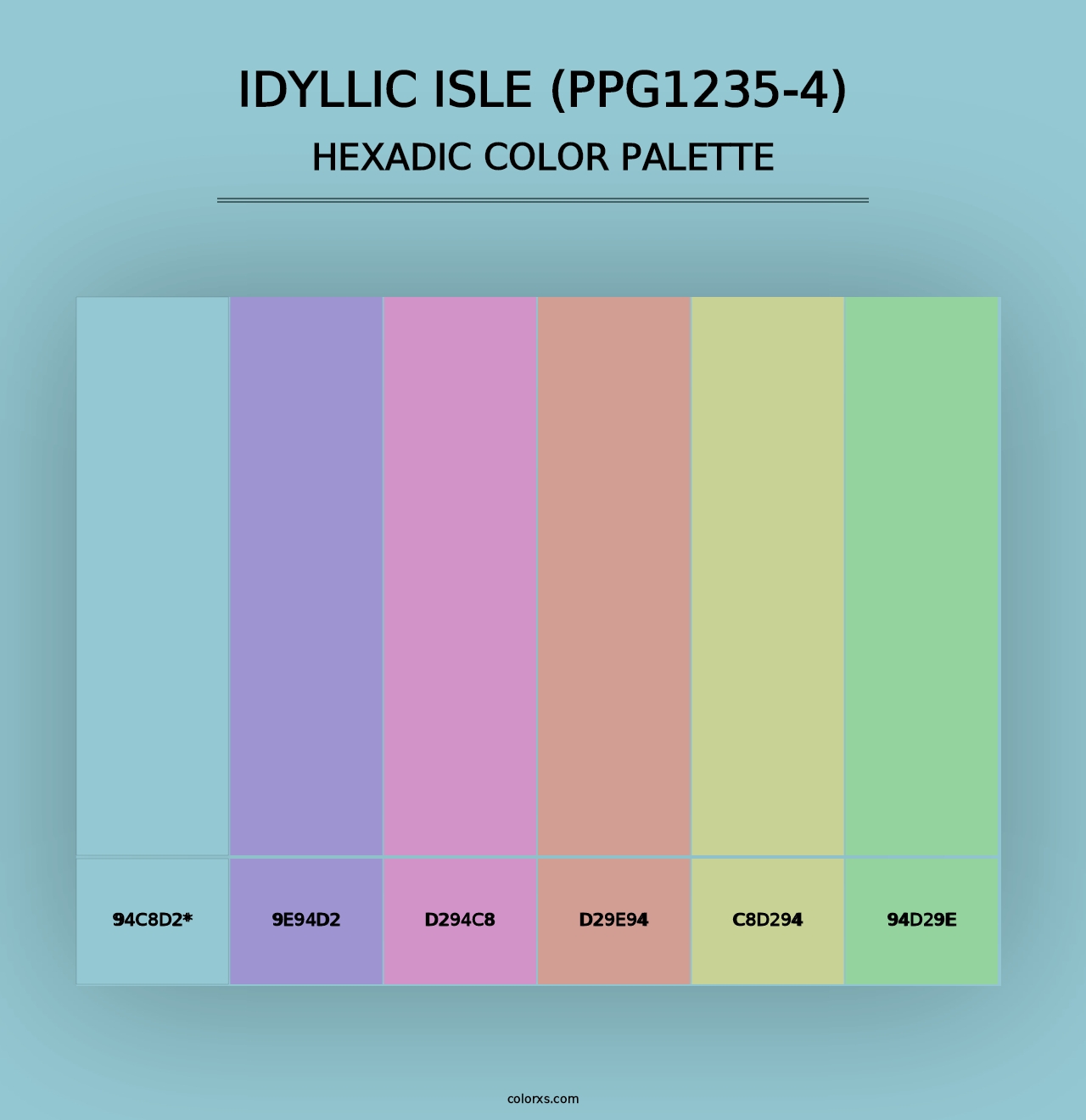 Idyllic Isle (PPG1235-4) - Hexadic Color Palette