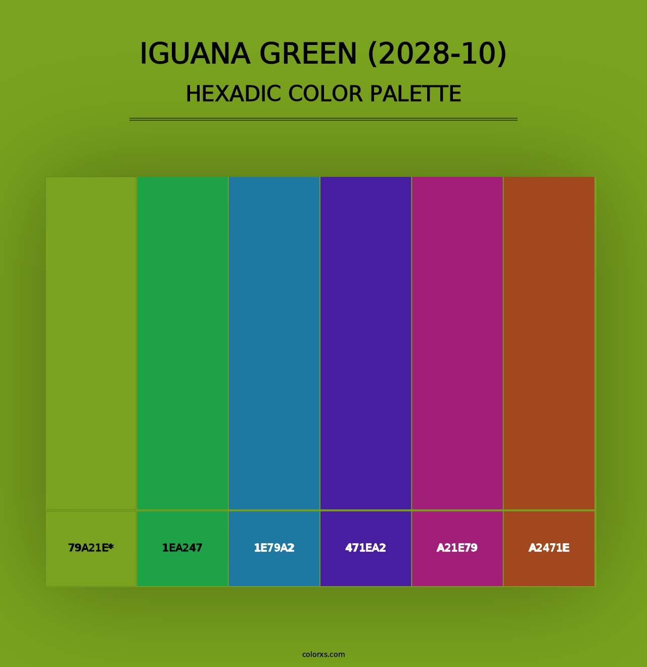 Iguana Green (2028-10) - Hexadic Color Palette