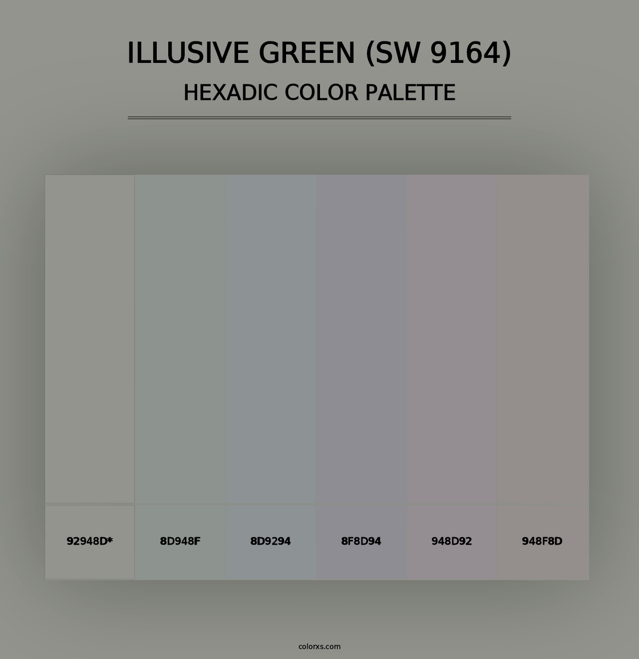 Illusive Green (SW 9164) - Hexadic Color Palette