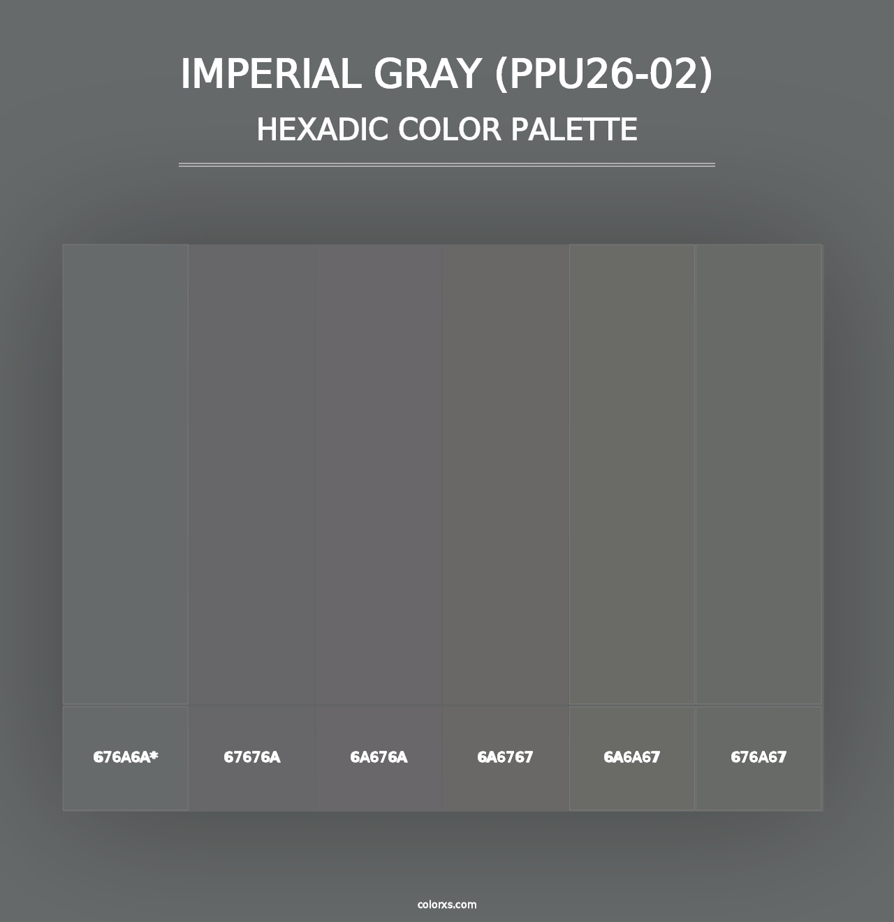 Imperial Gray (PPU26-02) - Hexadic Color Palette