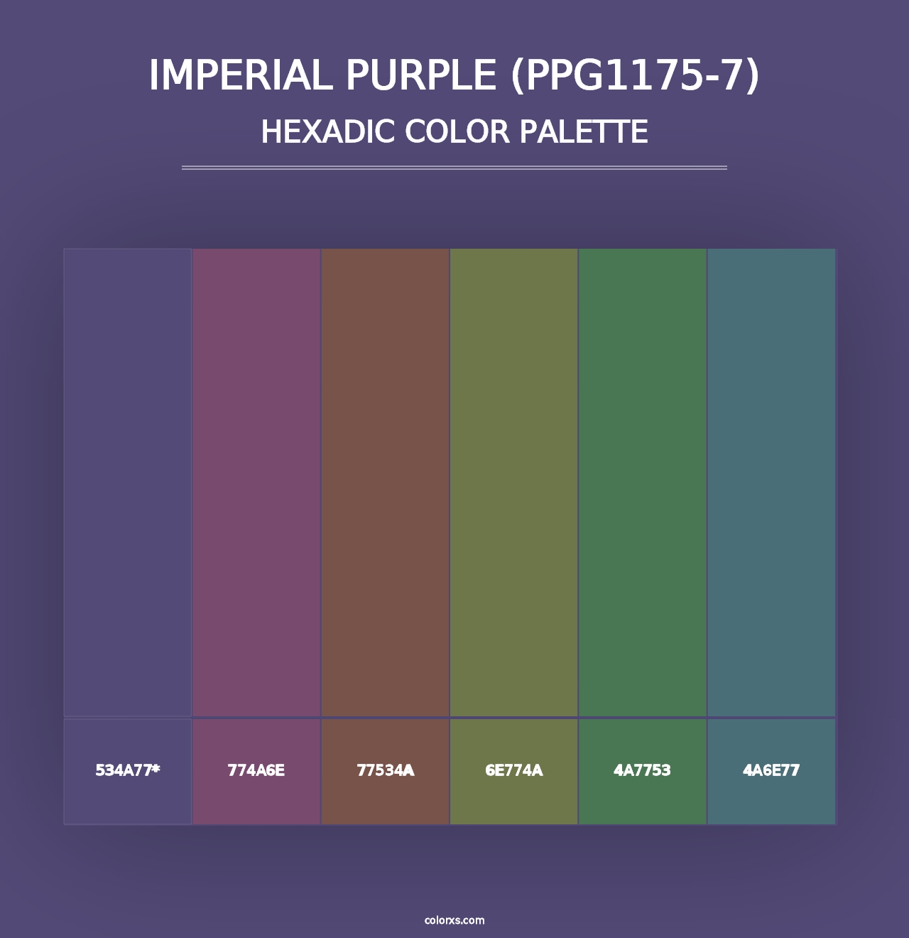 Imperial Purple (PPG1175-7) - Hexadic Color Palette