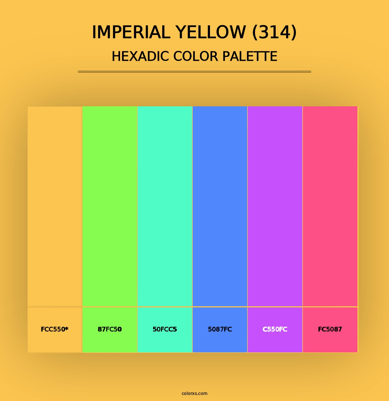 Imperial Yellow (314) - Hexadic Color Palette