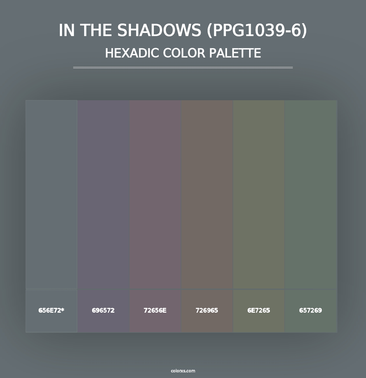 In The Shadows (PPG1039-6) - Hexadic Color Palette