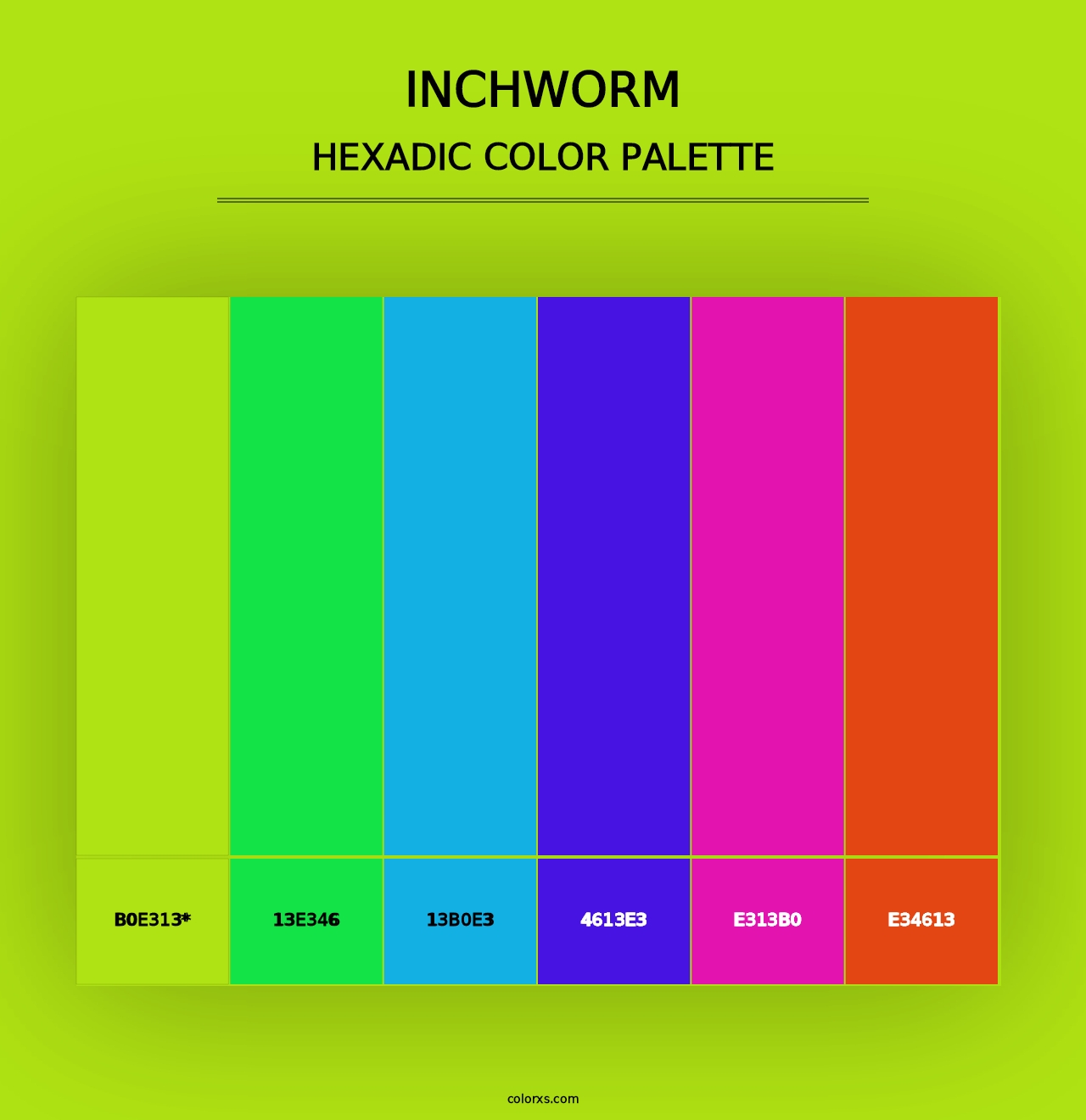 Inchworm - Hexadic Color Palette