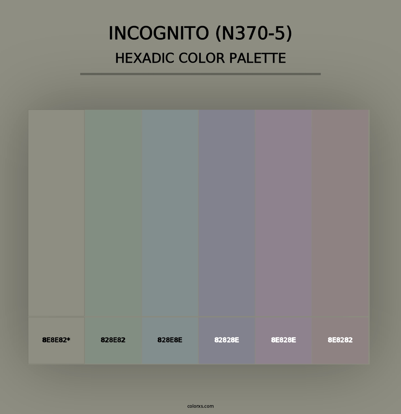 Incognito (N370-5) - Hexadic Color Palette