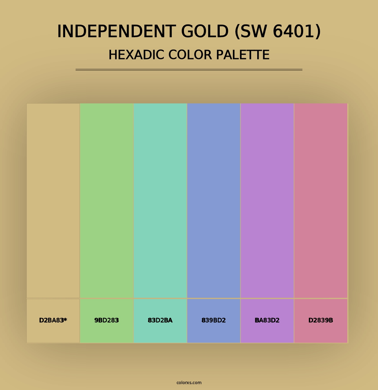 Independent Gold (SW 6401) - Hexadic Color Palette