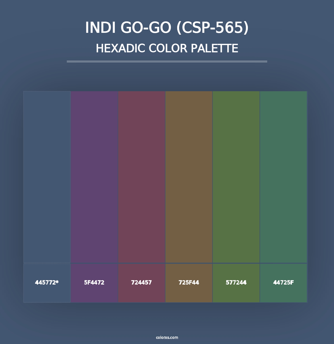 Indi Go-Go (CSP-565) - Hexadic Color Palette