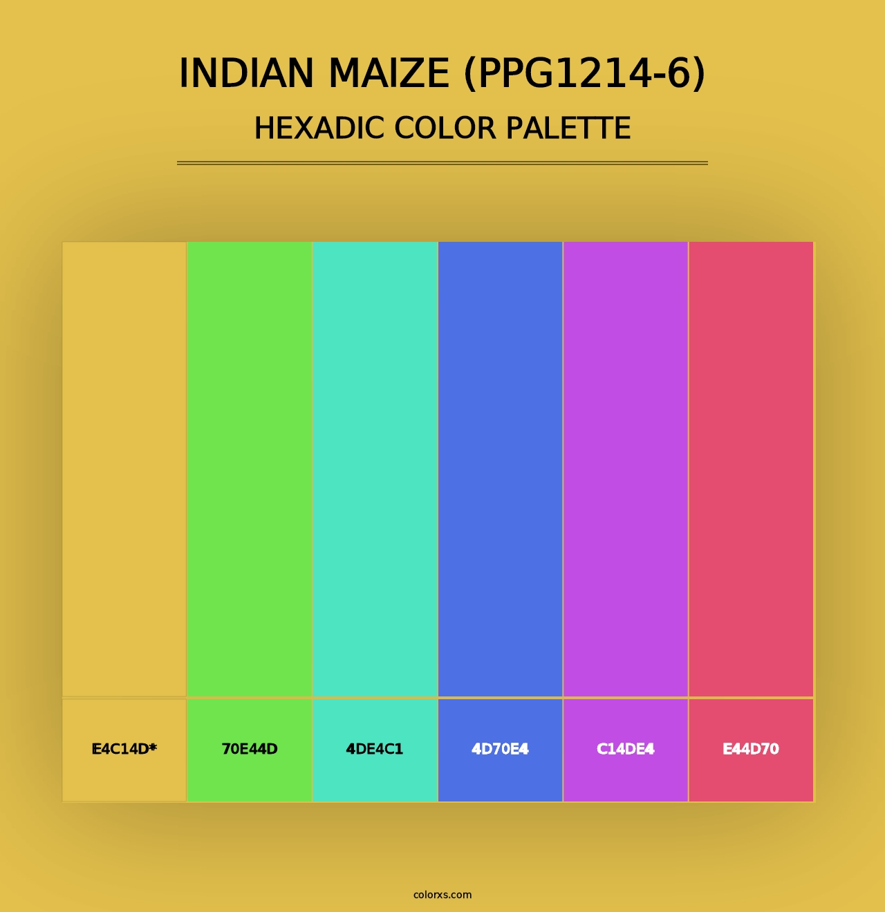 Indian Maize (PPG1214-6) - Hexadic Color Palette