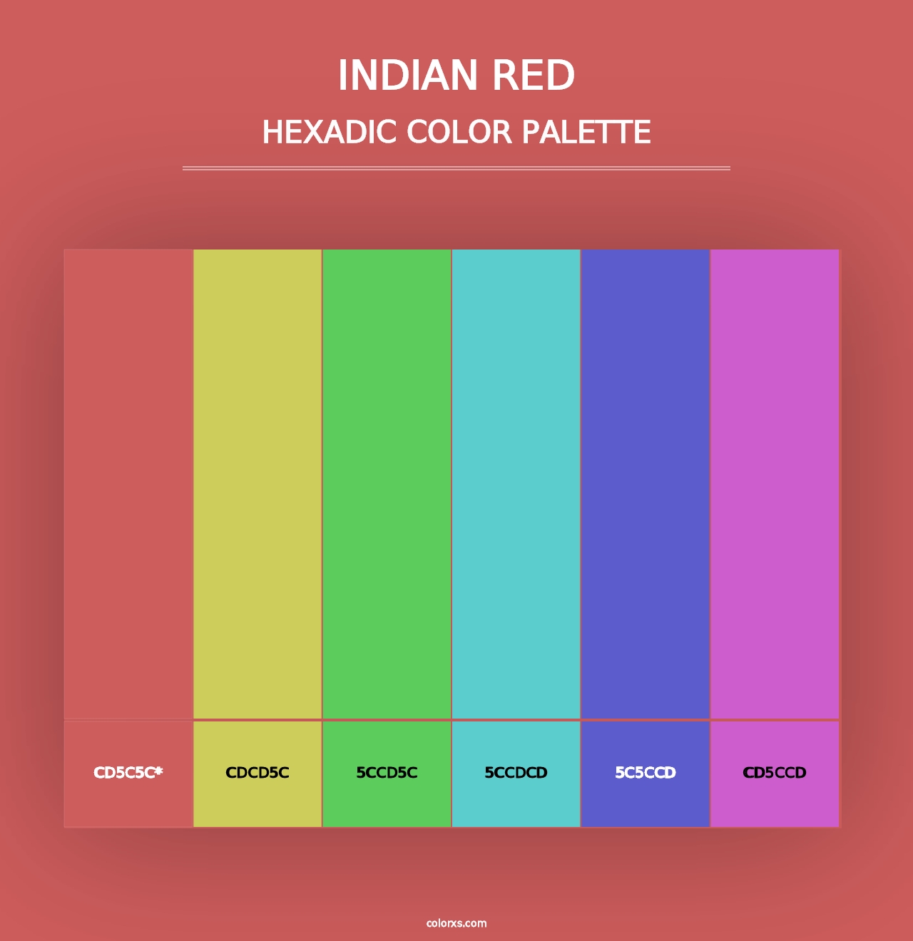 Indian Red - Hexadic Color Palette