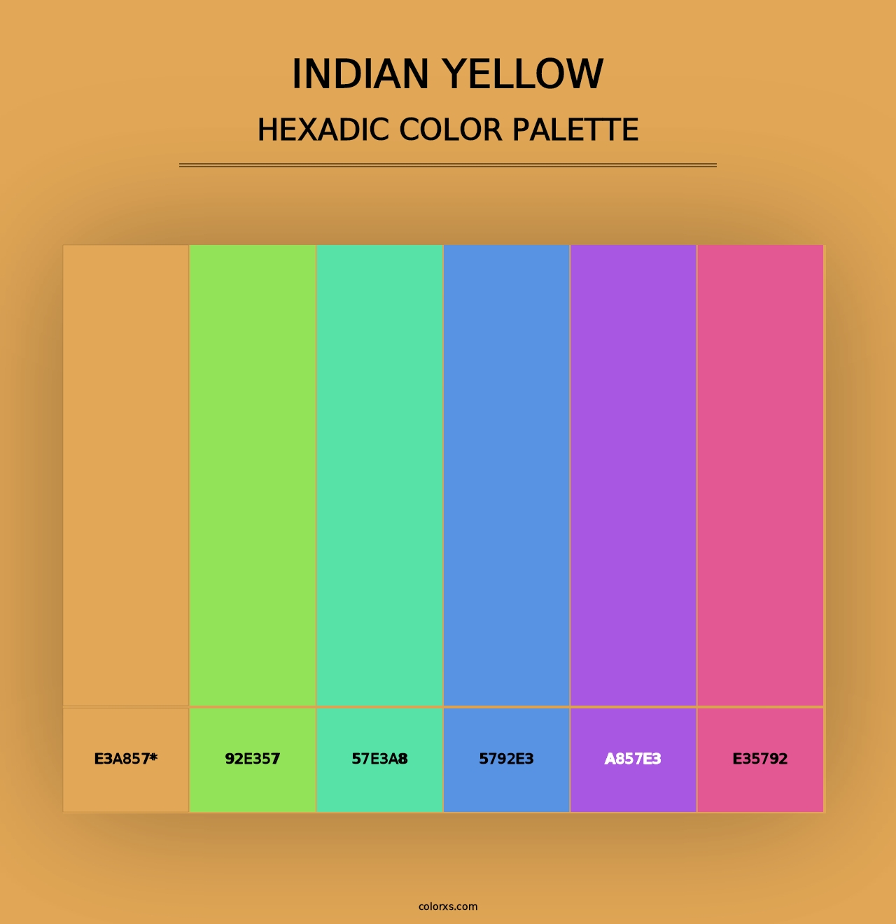 Indian Yellow - Hexadic Color Palette