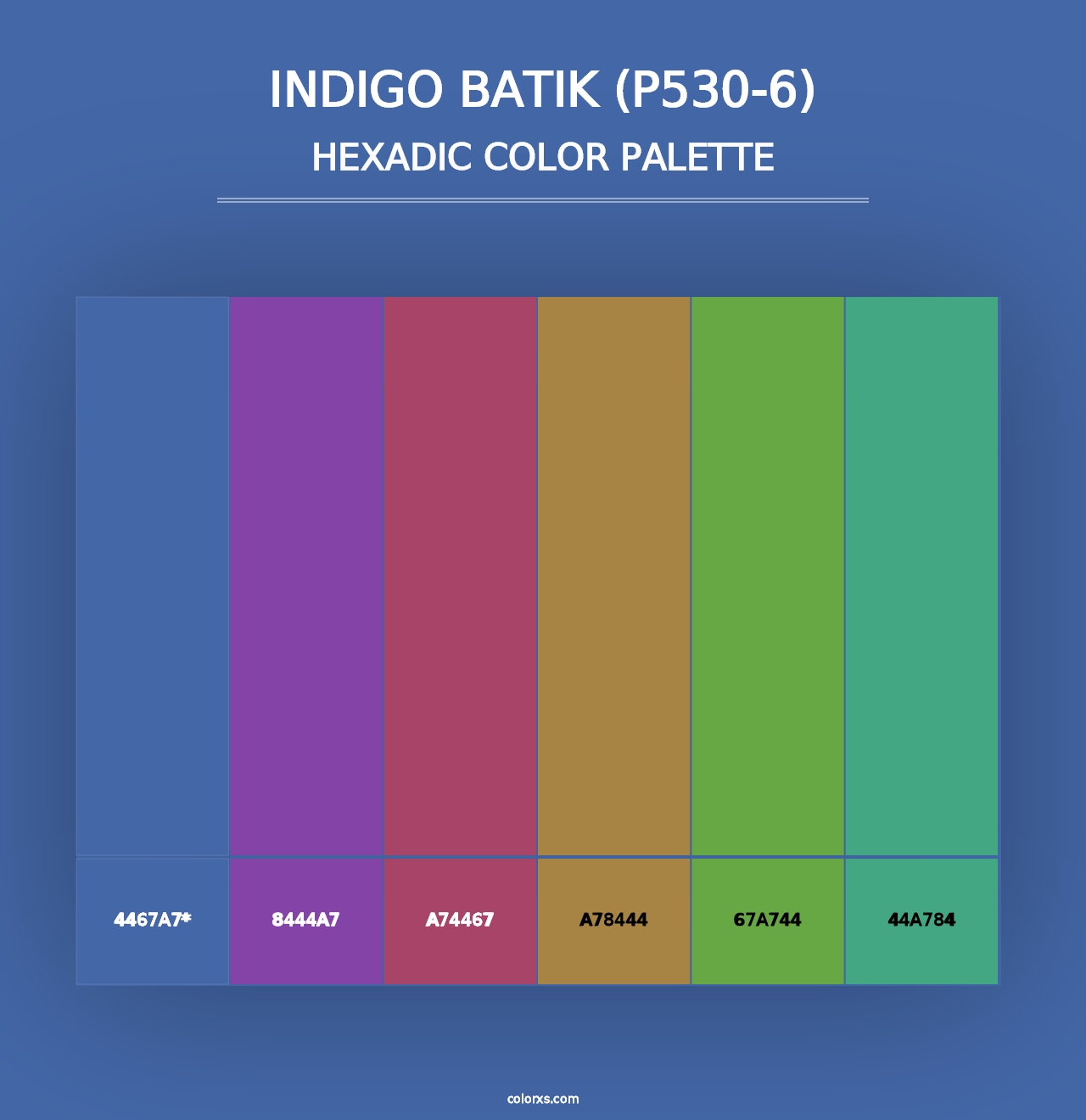 Indigo Batik (P530-6) - Hexadic Color Palette