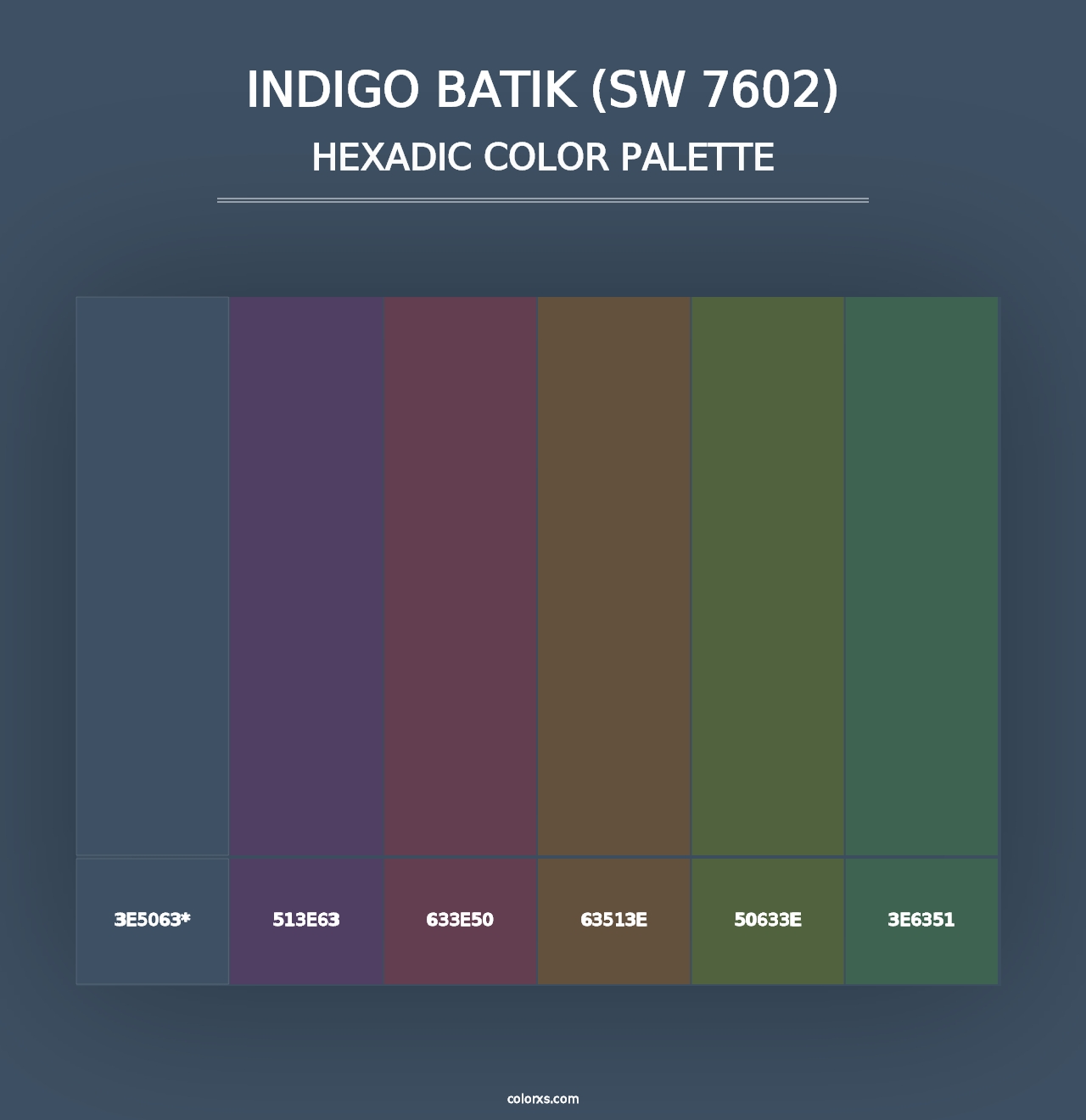 Indigo Batik (SW 7602) - Hexadic Color Palette