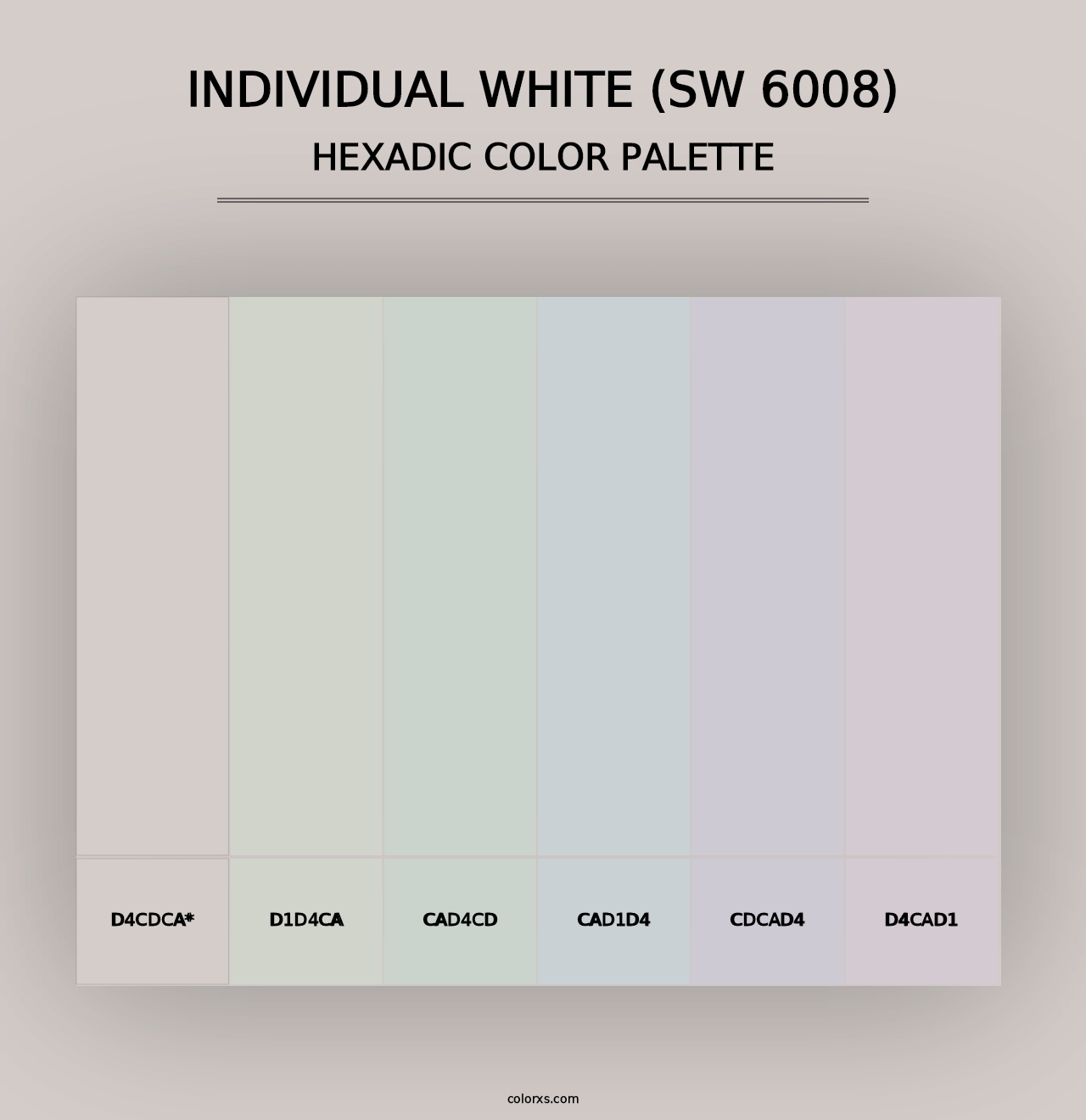 Individual White (SW 6008) - Hexadic Color Palette