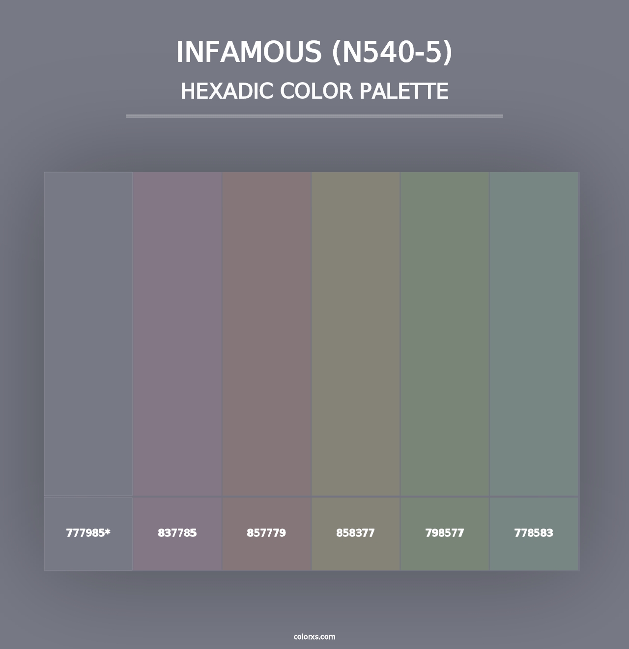 Infamous (N540-5) - Hexadic Color Palette