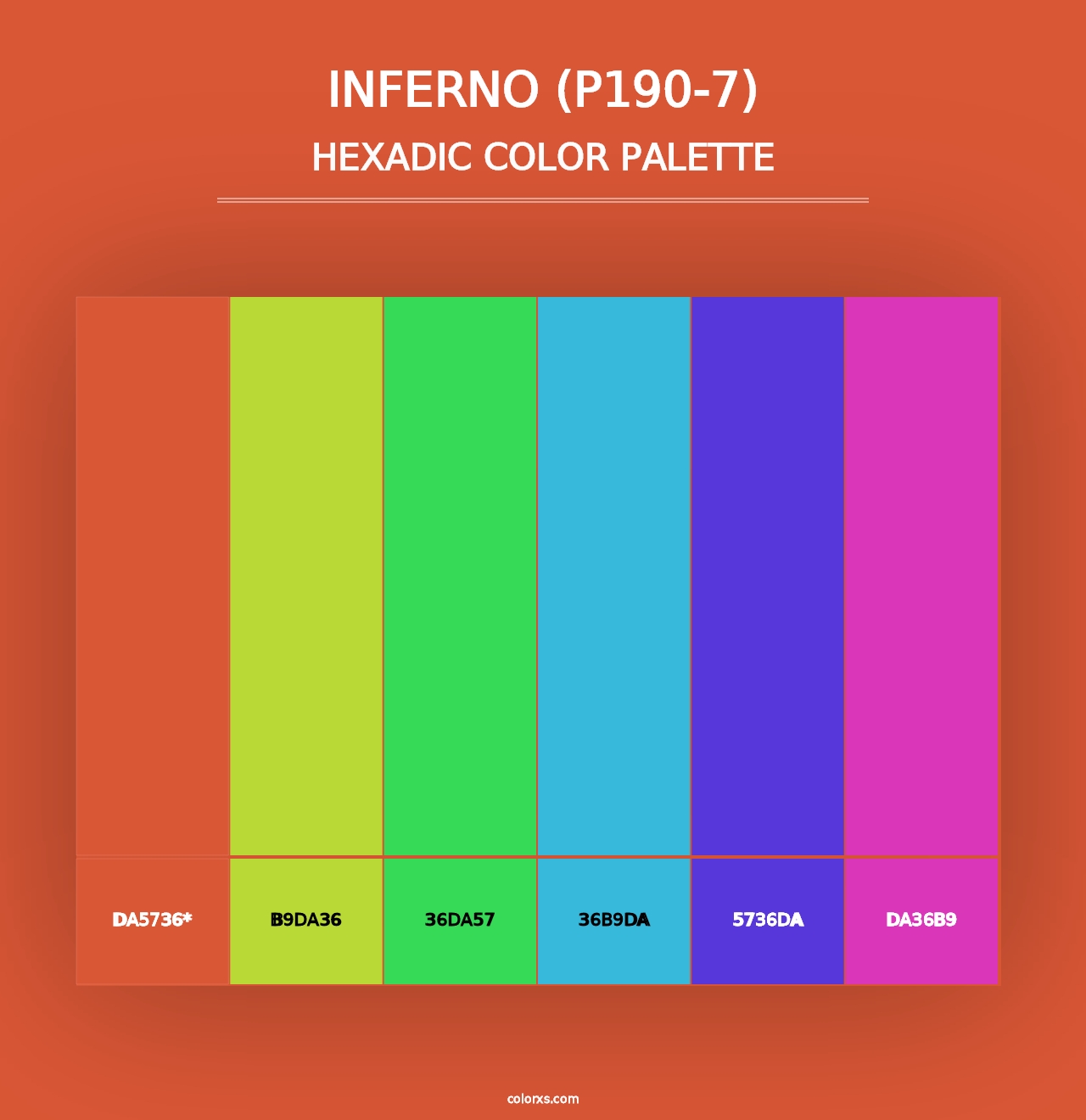 Inferno (P190-7) - Hexadic Color Palette