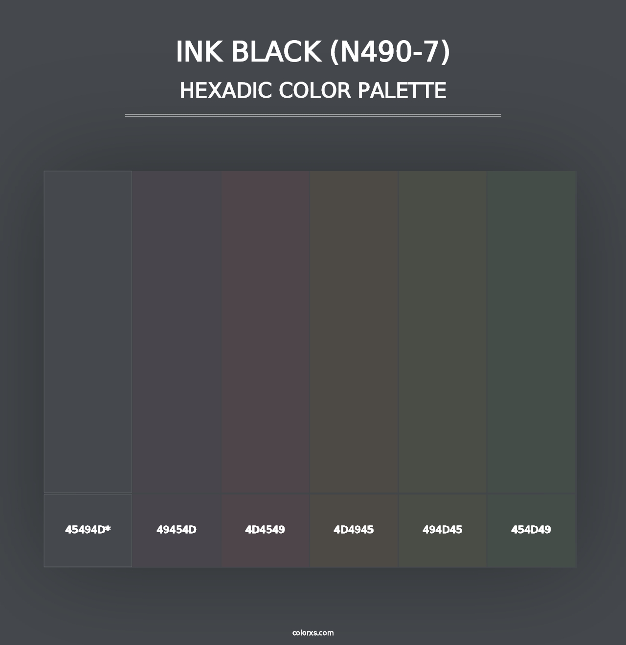 Ink Black (N490-7) - Hexadic Color Palette