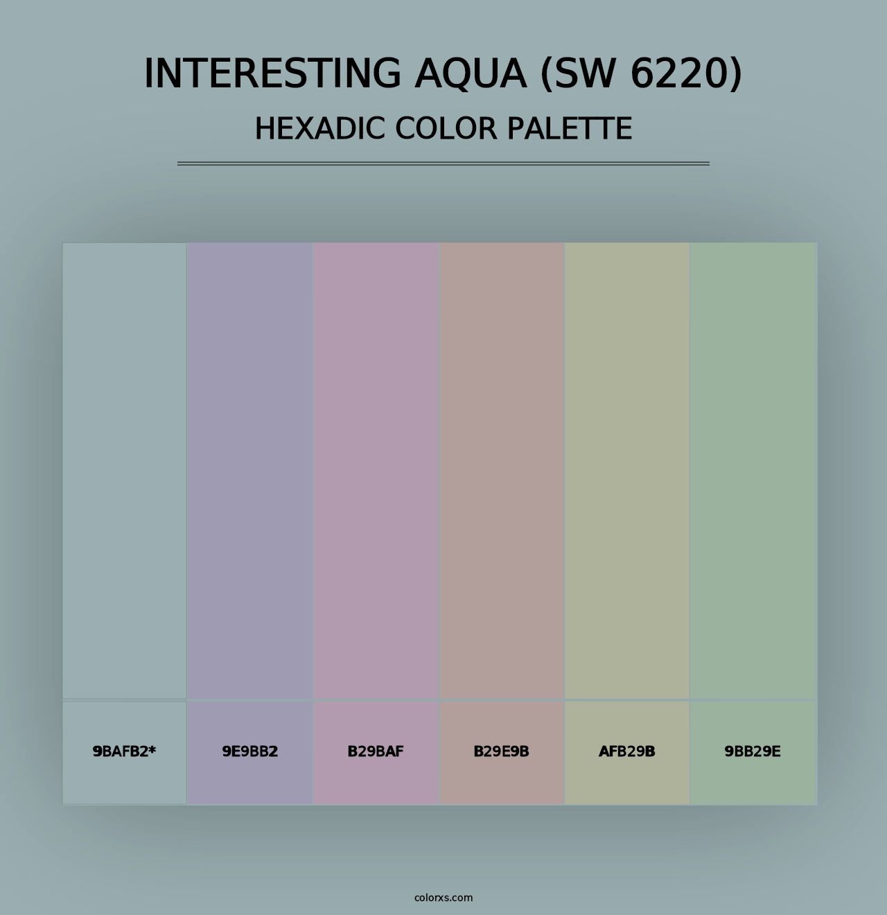 Interesting Aqua (SW 6220) - Hexadic Color Palette