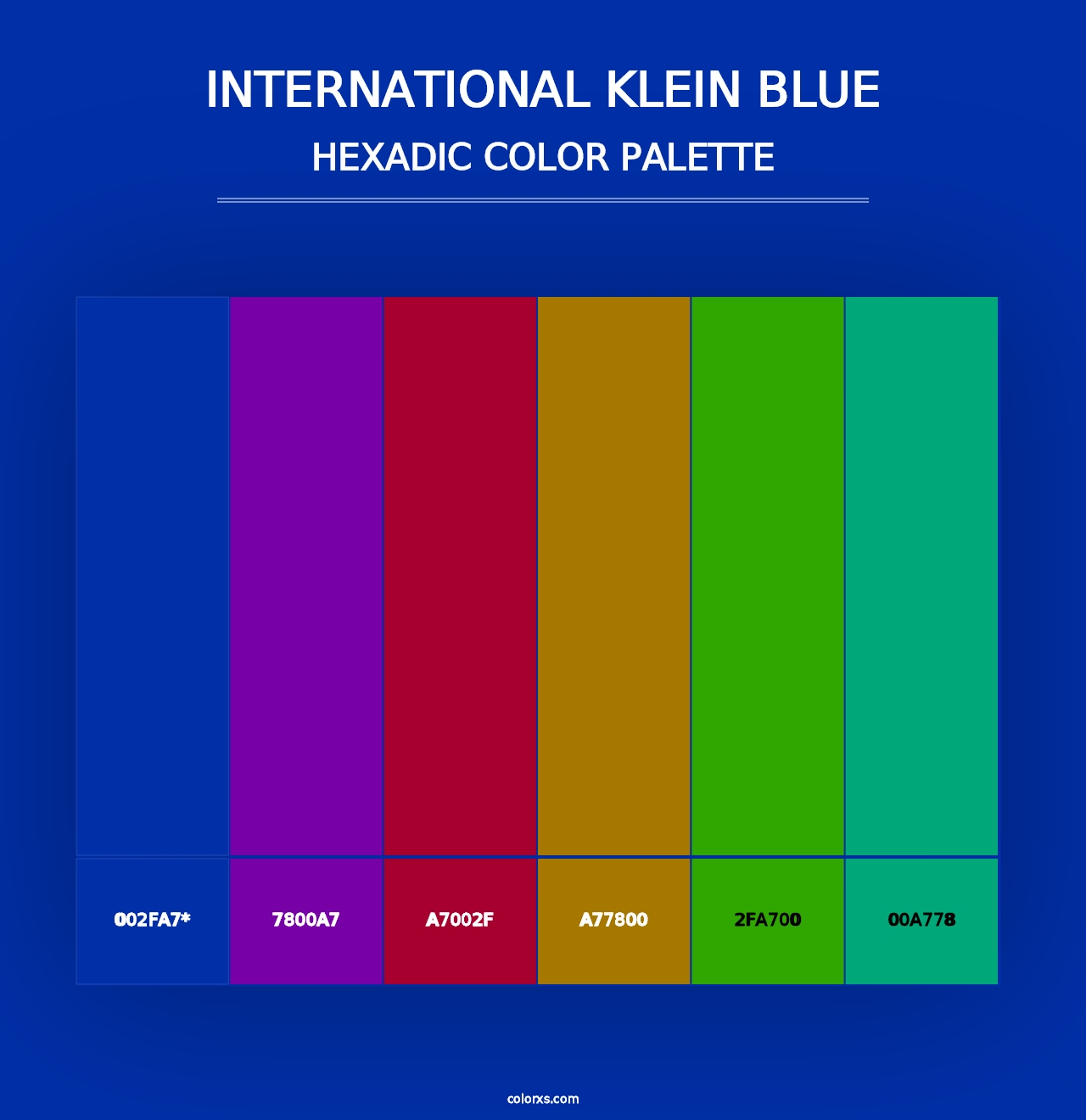 International Klein Blue - Hexadic Color Palette