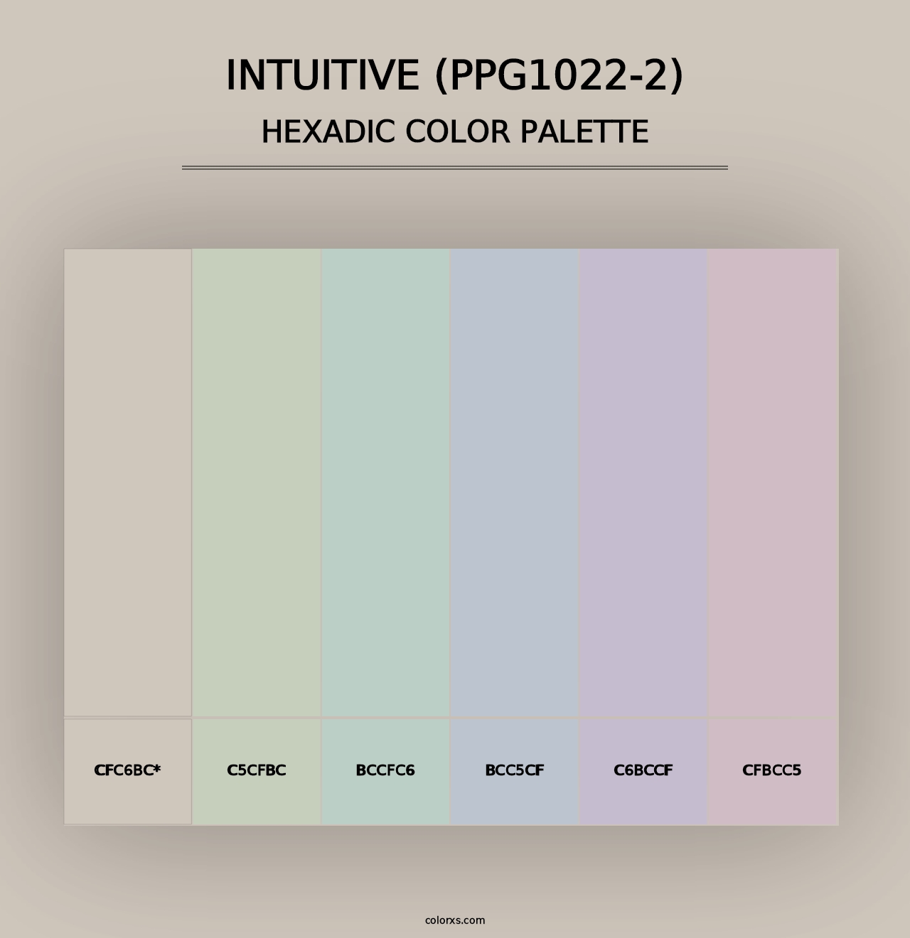 Intuitive (PPG1022-2) - Hexadic Color Palette