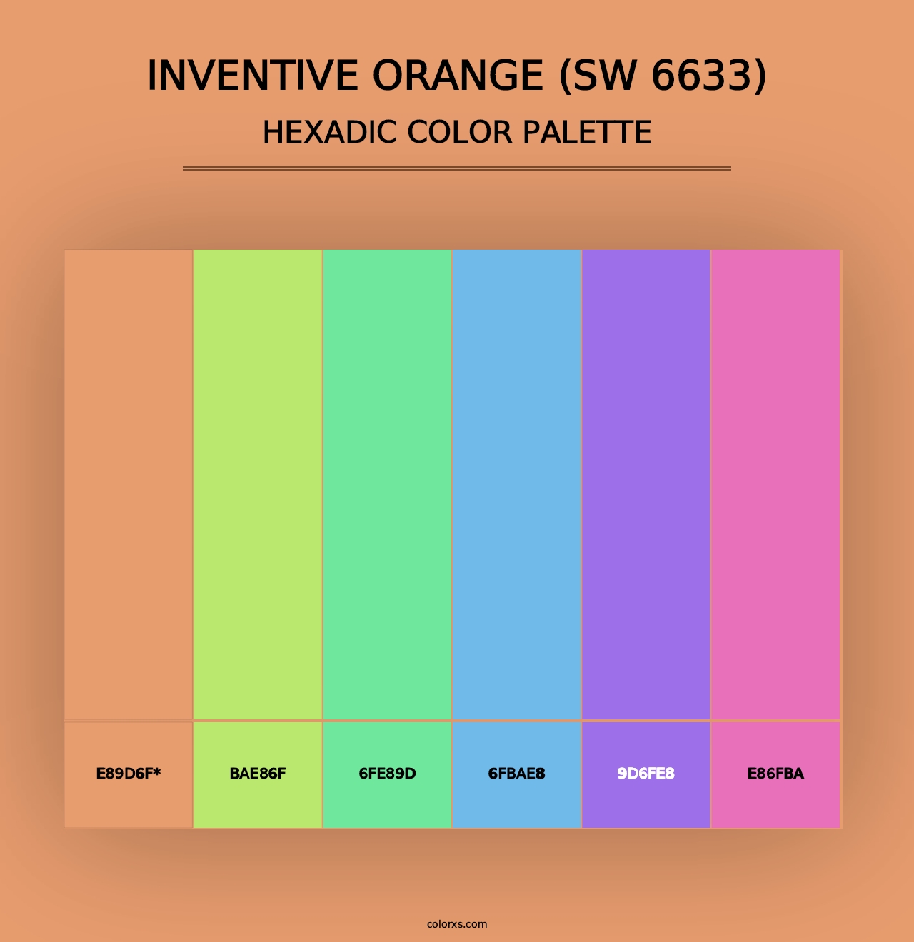 Inventive Orange (SW 6633) - Hexadic Color Palette