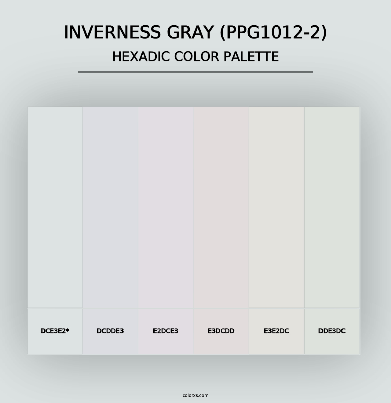 Inverness Gray (PPG1012-2) - Hexadic Color Palette