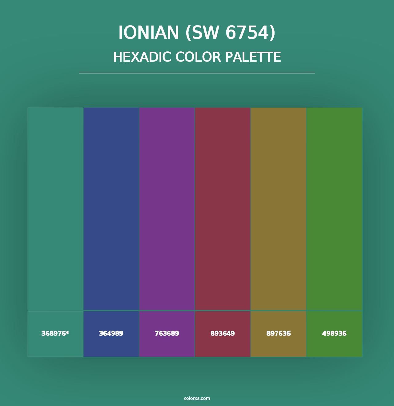 Ionian (SW 6754) - Hexadic Color Palette