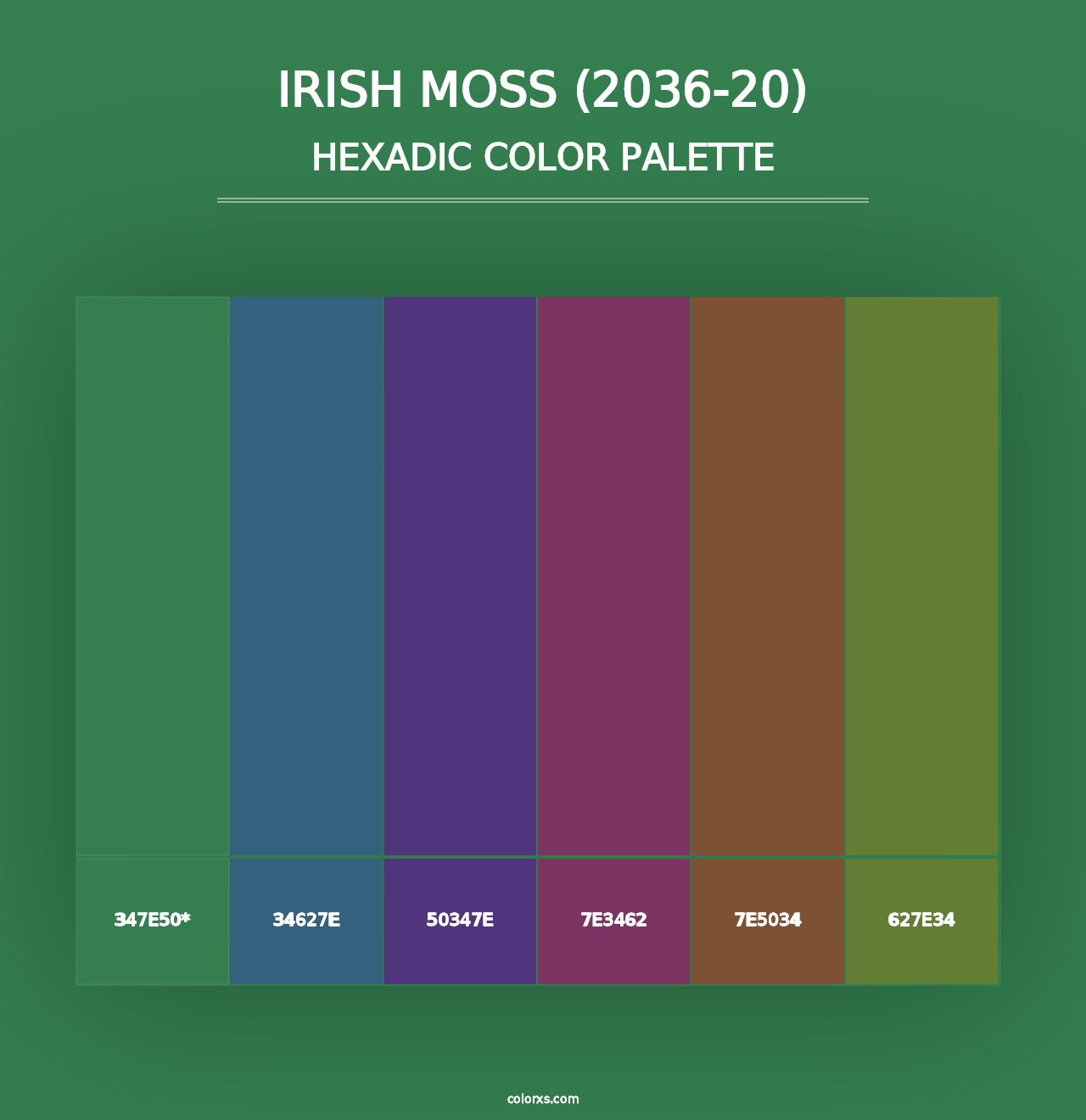 Irish Moss (2036-20) - Hexadic Color Palette